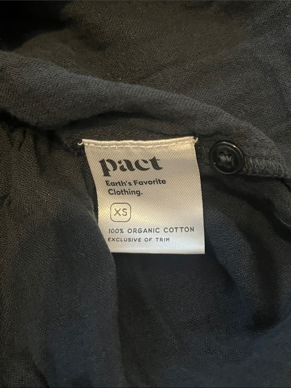 Womens PACT 100% Cotton Black Button-Front Tiered Dress - Picture 7 of 8